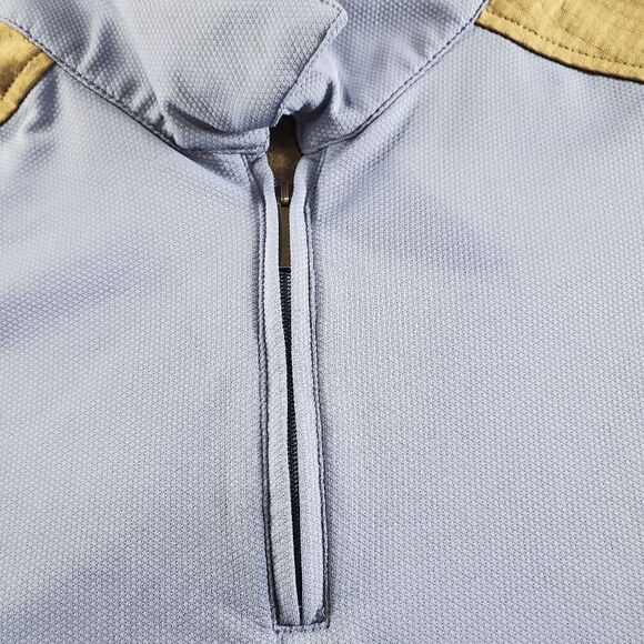 Nike Shirt Mens Medium Blue Sphere React Golf Polo Short Sleeve Logo Quarter Zip - Picture 7 of 10